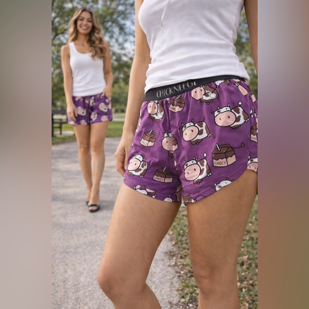 Chicken Legs Women's Fun Purple Athletic Shorts